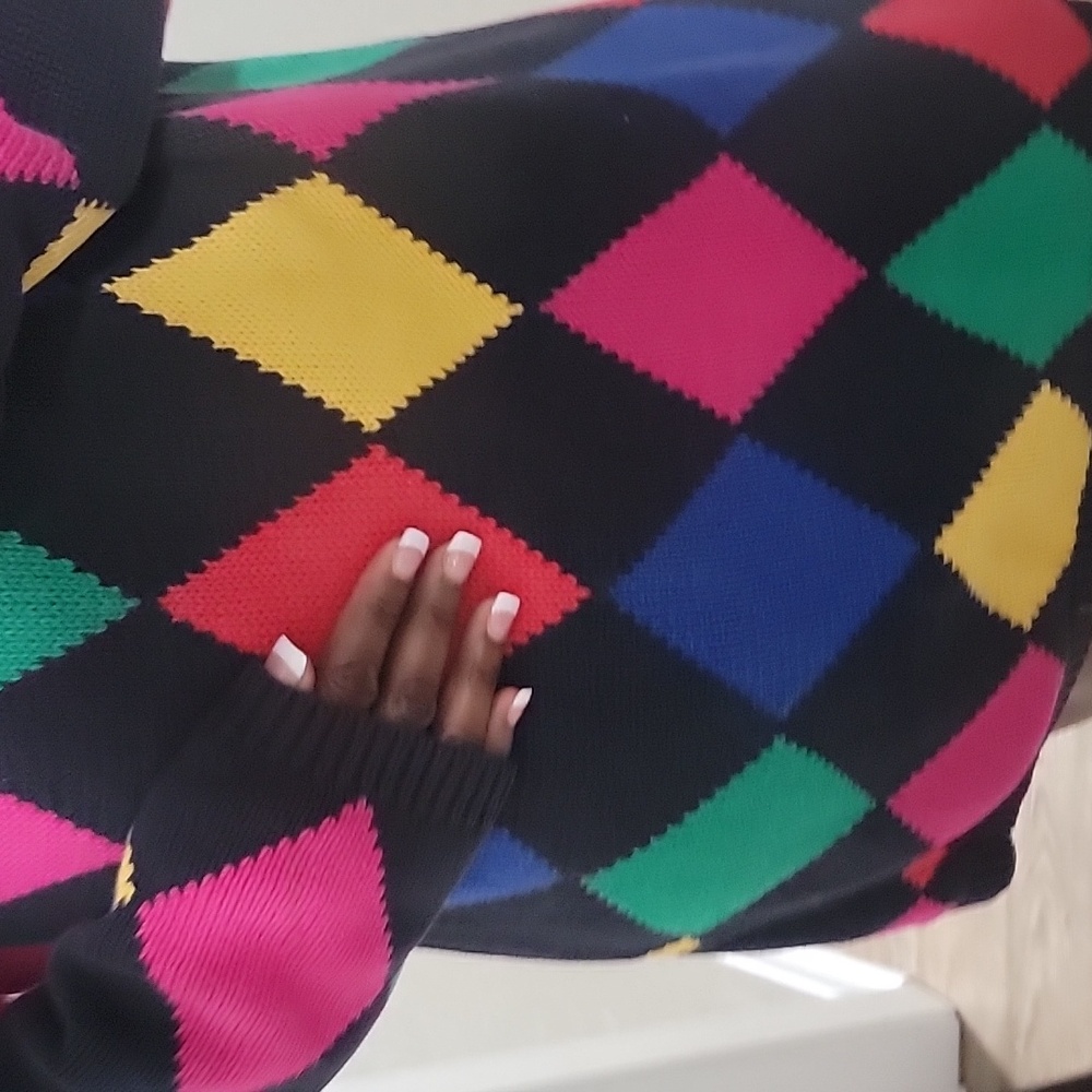 VTG| Vintage Multicolored Argyle Sweater - Picture 6 of 12